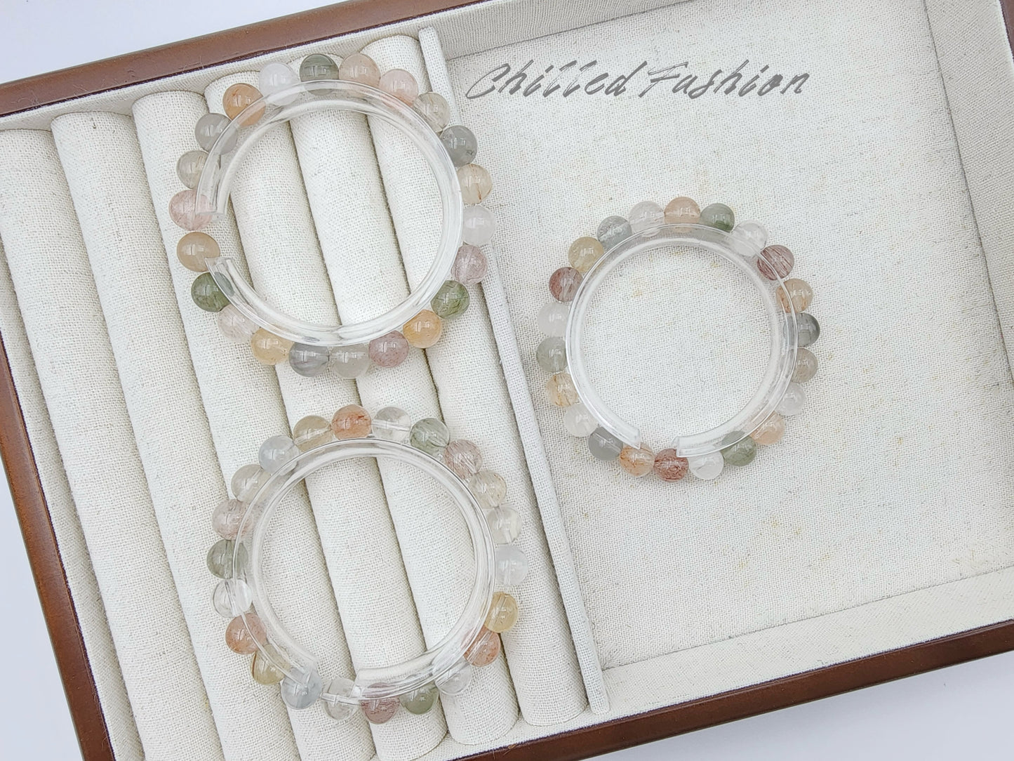 [Bracelet] 8mm Colorful Rabbit Hair Quartz Bracelet