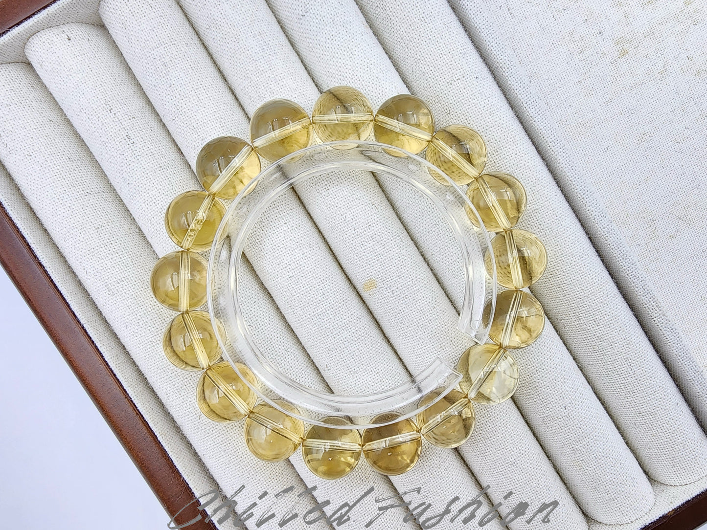 [Bracelet] 12mm Golden Citrine Bracelet for Happiness and Energy - Yellow Quartz Gemstone Beads