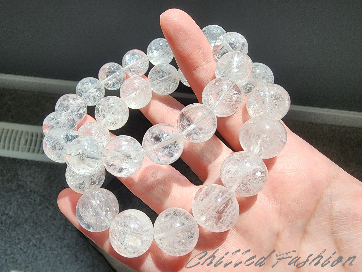 [Bracelet] Brazilian White Hematoid Quartz Bracelet