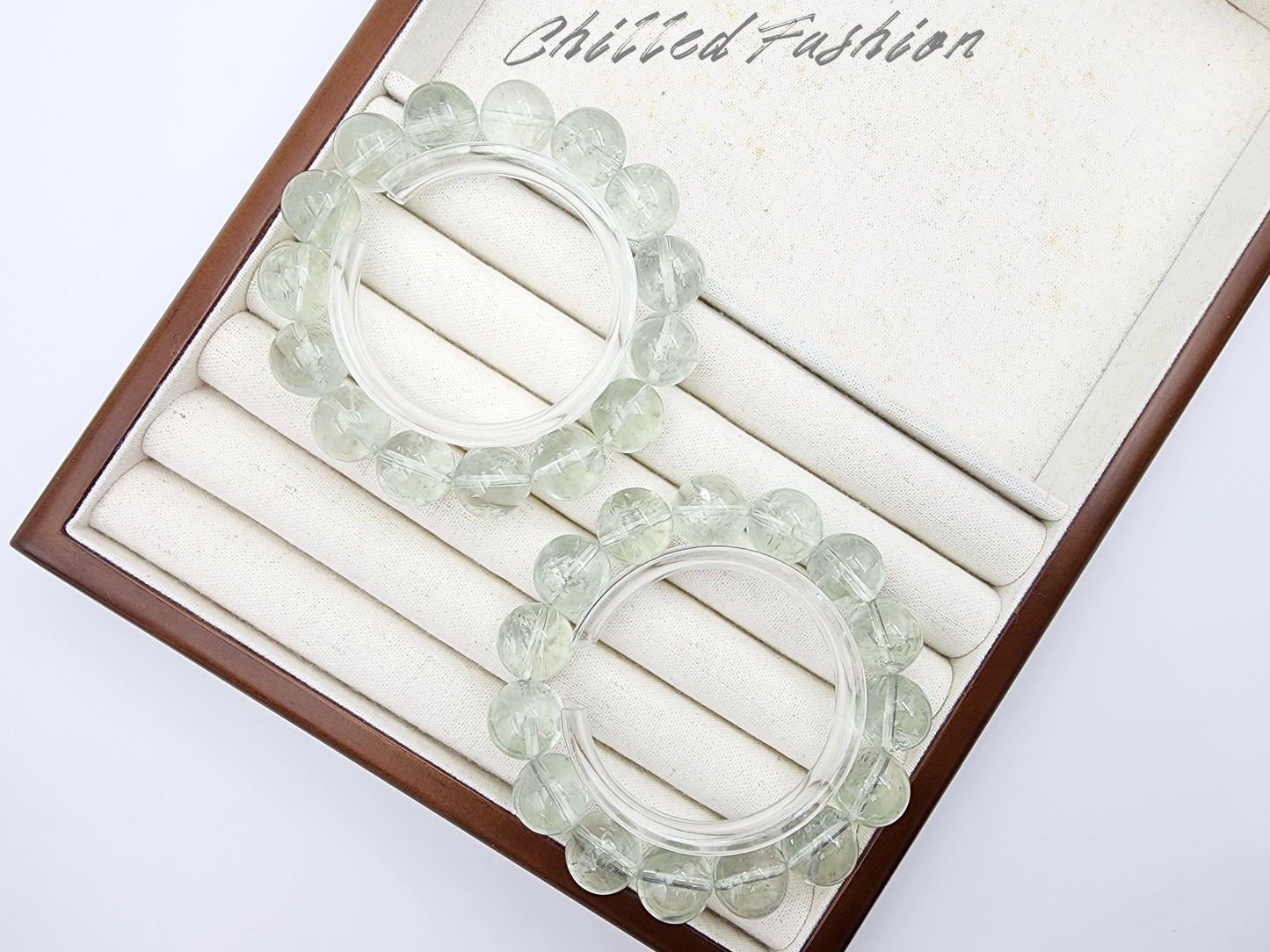 [Bracelet] Elegant 14mm Green Quartz Bracelet - Spiritual Power and Earth Connection