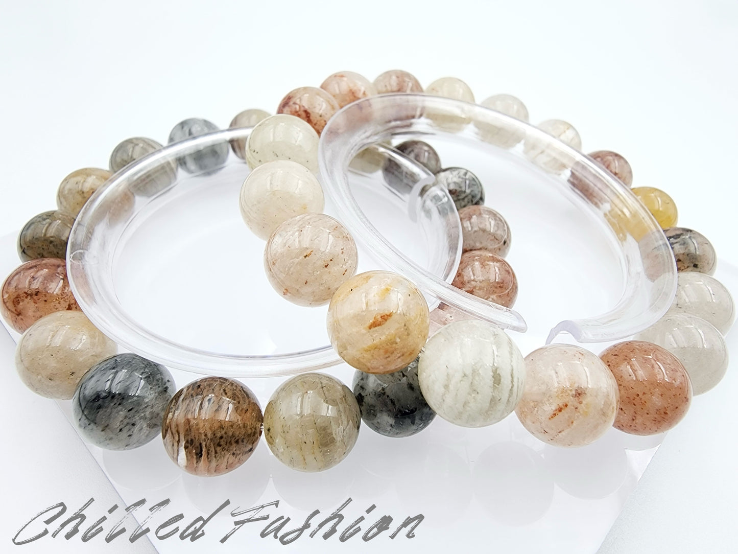 [Bracelet] 11mm Colorful Phantom Quartz Bracelet