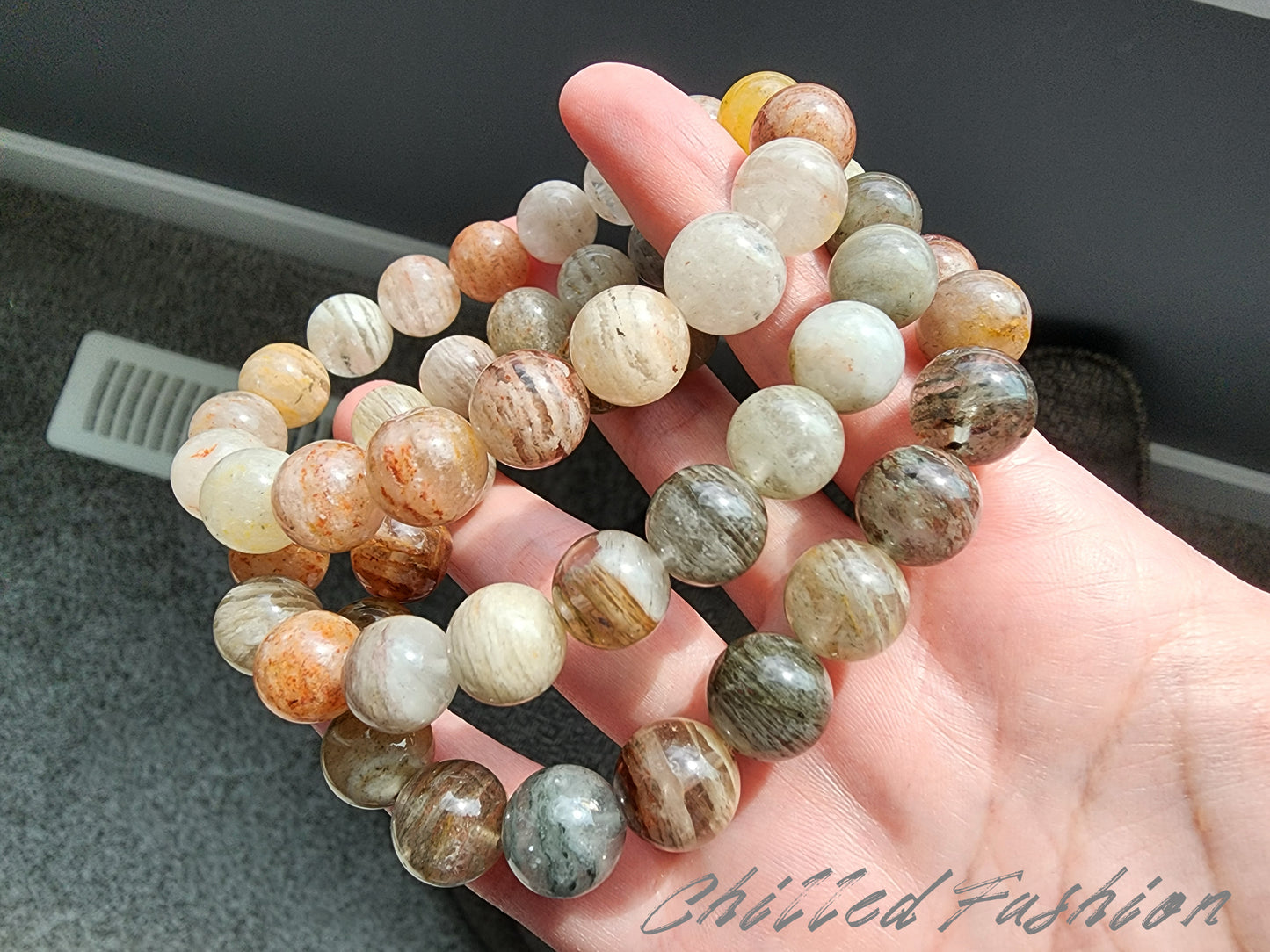 [Bracelet] 11mm Colorful Phantom Quartz Bracelet