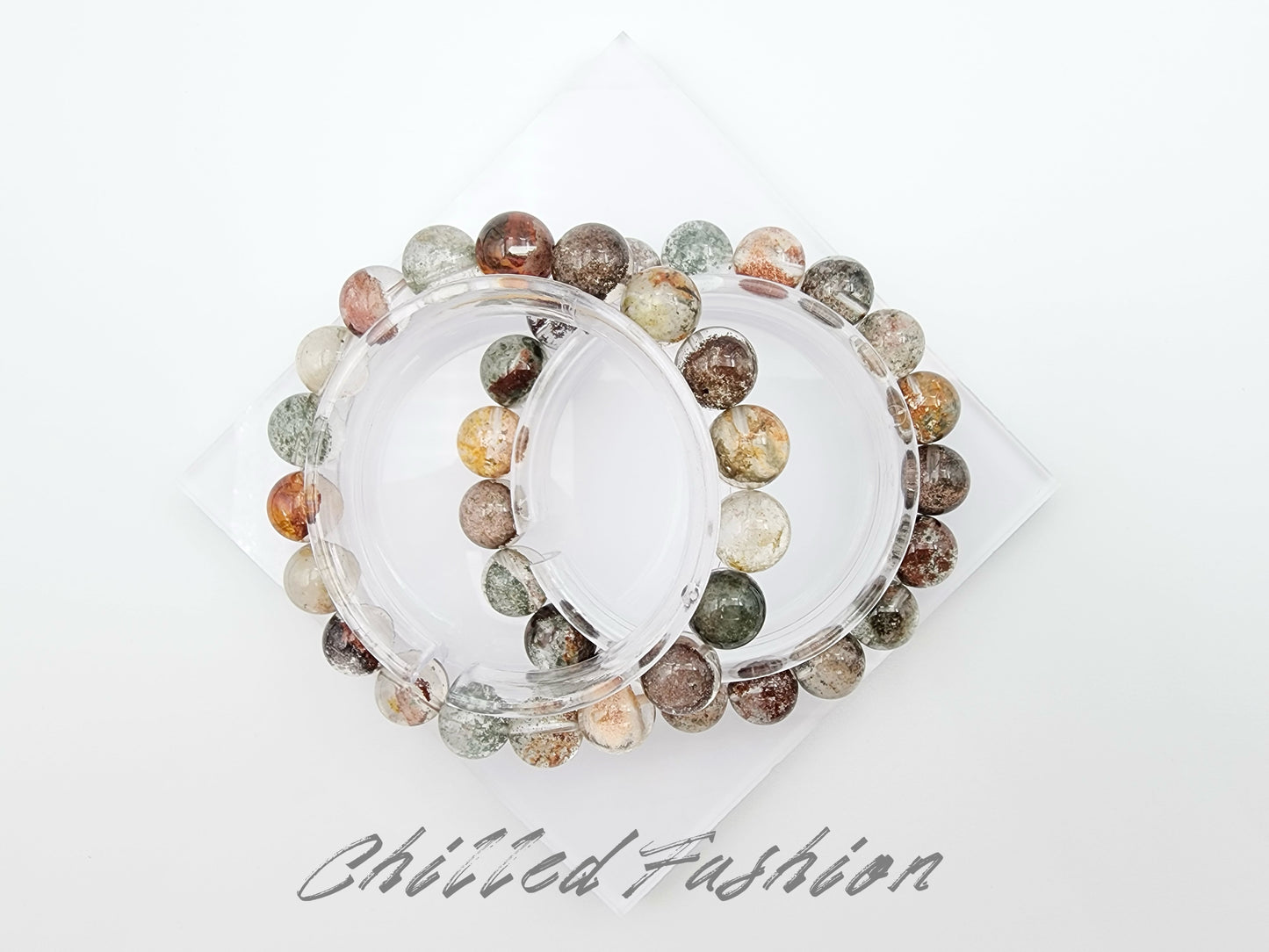 [Bracelet] 11mm Colorful Garden Phantom Quartz Bracelet