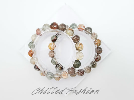 [Bracelet] 11mm Colorful Garden Phantom Quartz Bracelet
