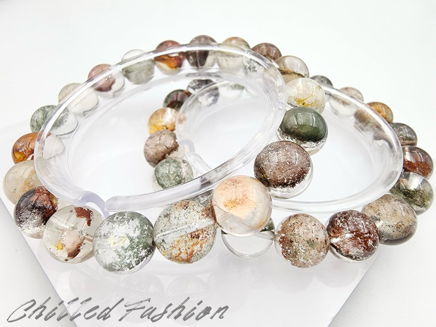 [Bracelet] 11mm Colorful Garden Phantom Quartz Bracelet