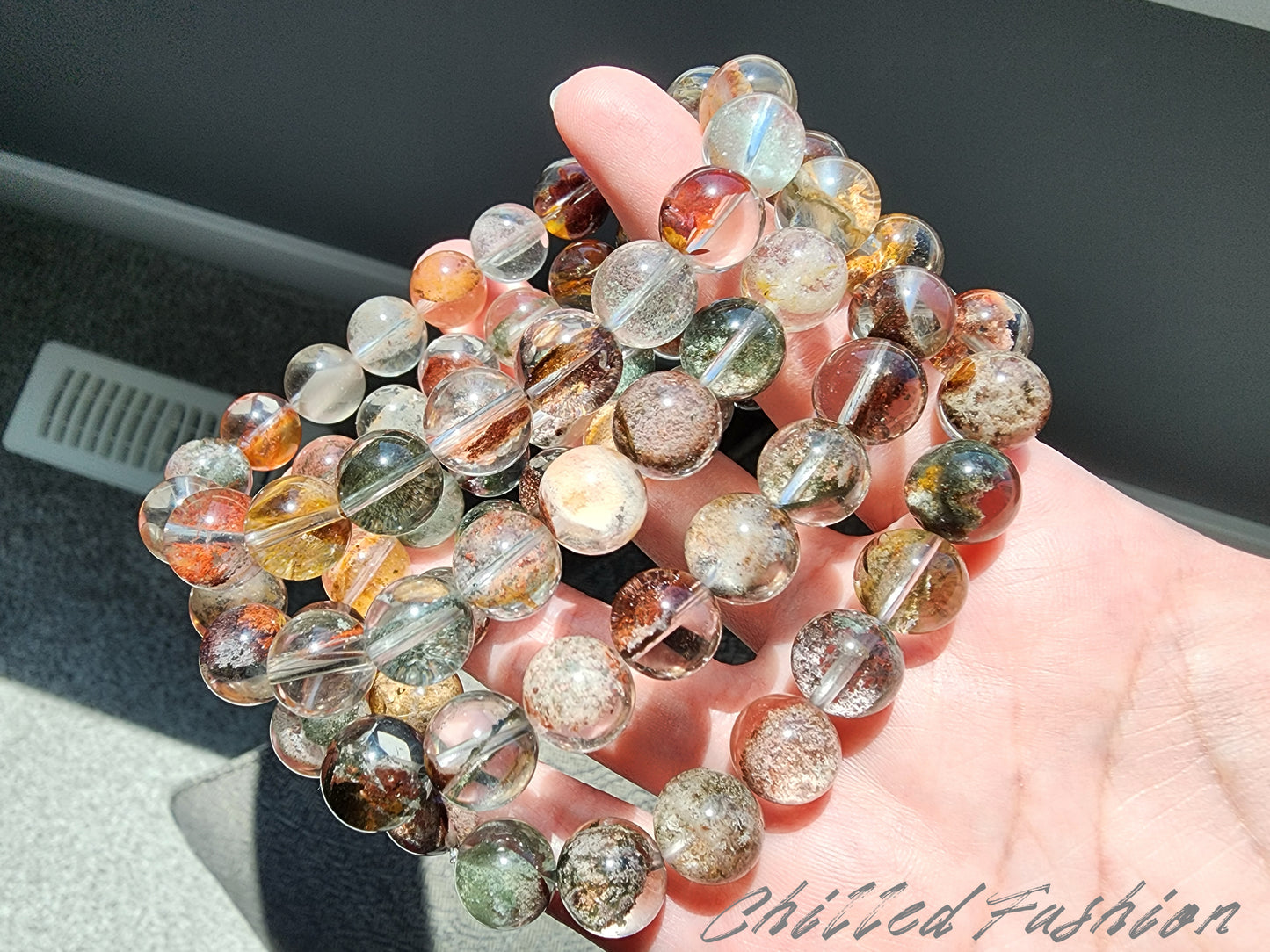 [Bracelet] 11mm Colorful Garden Phantom Quartz Bracelet