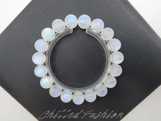 [Bracelet] 10mm Blue Moonstone Bracelet