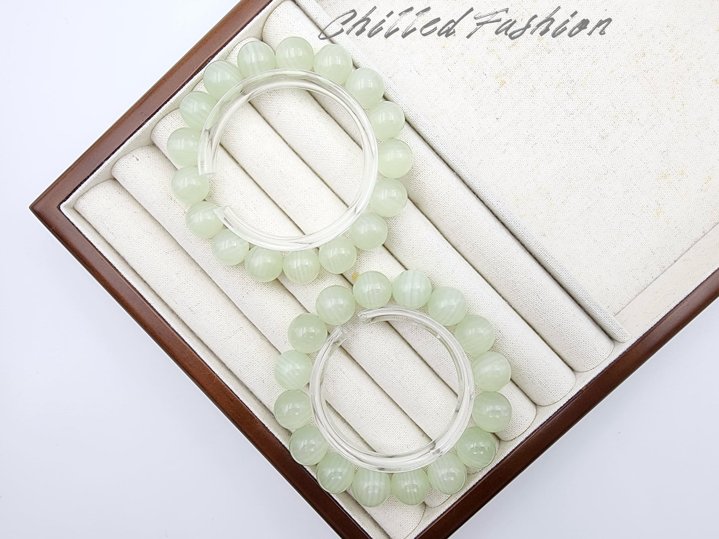 [Bracelet] 12mm Natural Green Calcite Bracelet