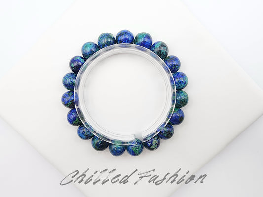 [Bracelet] Natural Azurite Bracelet with 11mm Beads
