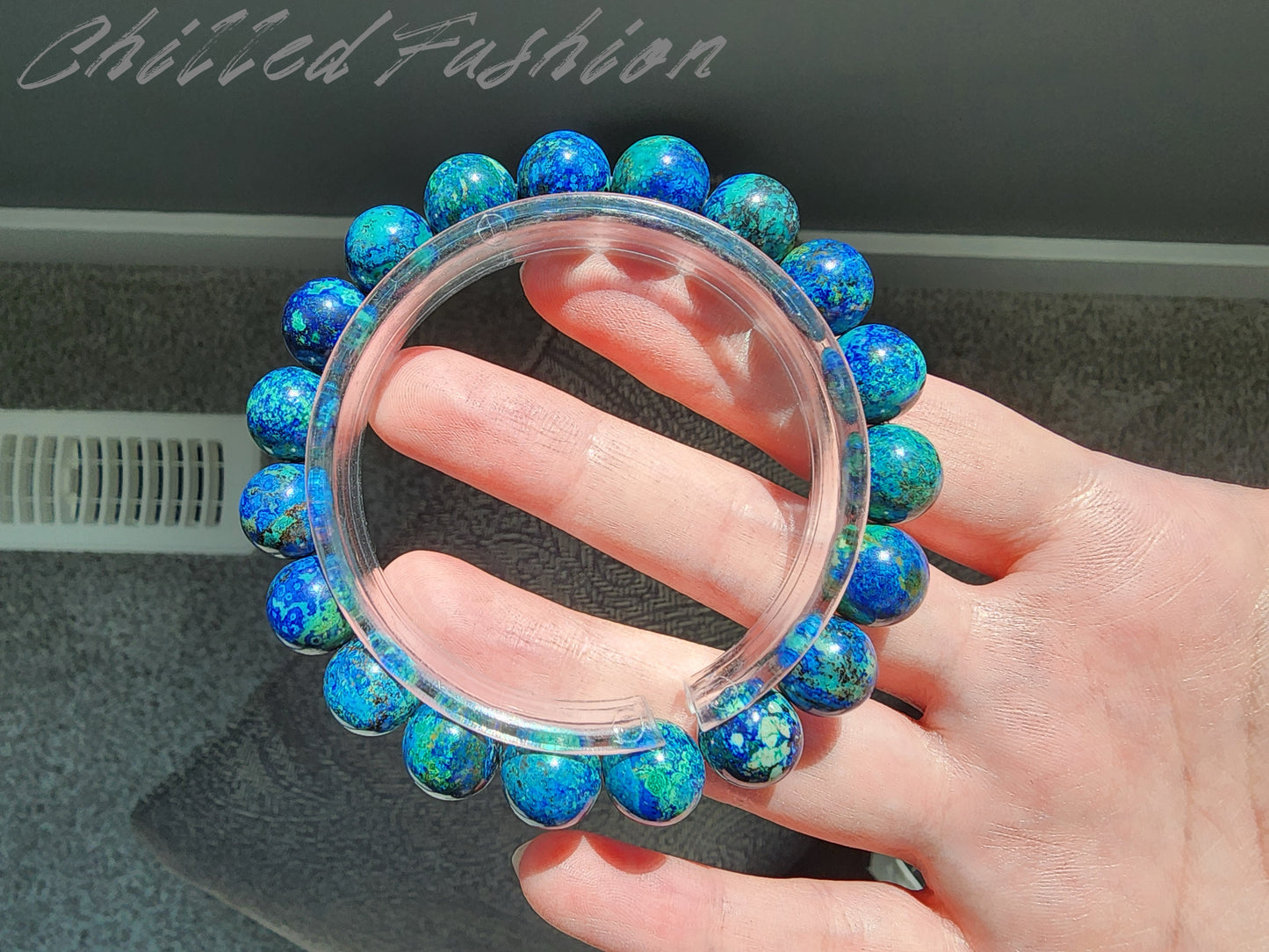 [Bracelet] Natural Azurite Bracelet with 11mm Beads
