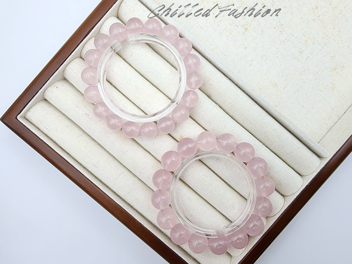 [Bracelet] Rose Quartz Round Bead Bracelet - Genuine Crystal for Love & Peace