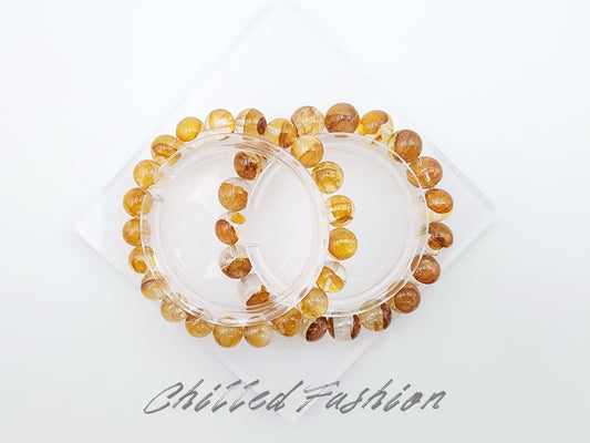 [Bracelet] Golden Healer Hematoid Quartz 蜜蜡胶花 Bracelet