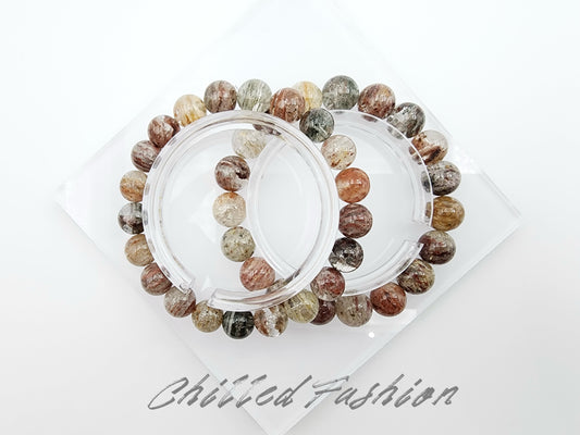 [Bracelet] Multi-Color Layered Phantom Quartz Bracelet