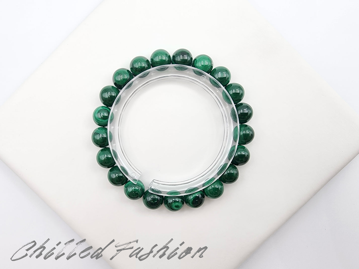 [Bracelet] Natural 9mm Malachite Bracelet