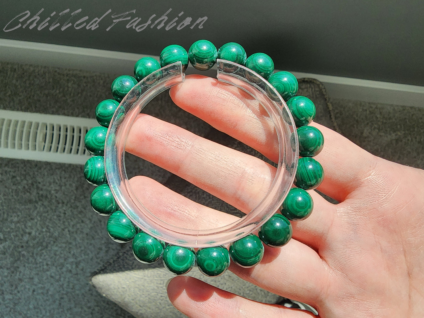 [Bracelet] Natural 9mm Malachite Bracelet