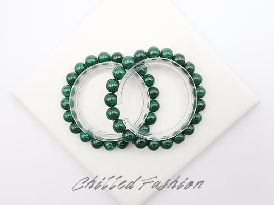 [Bracelet] Natural 9mm Malachite Bracelet