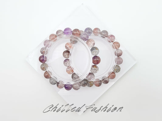 [Bracelet] 9mm Sacred Seven Vibes: Healing Crystal Bracelet with Super Seven 超七 Stones