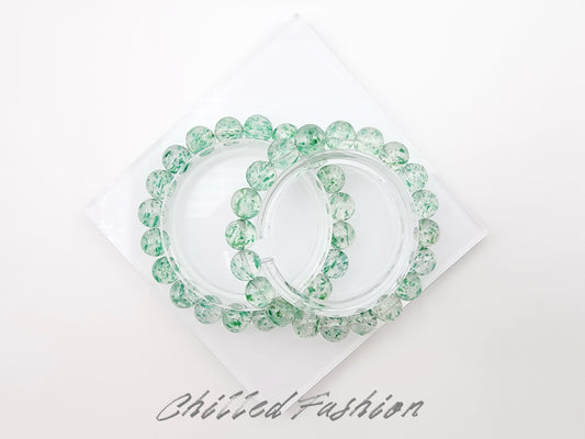 [Bracelet] 9mm Green Mica in Quartz Bracelet