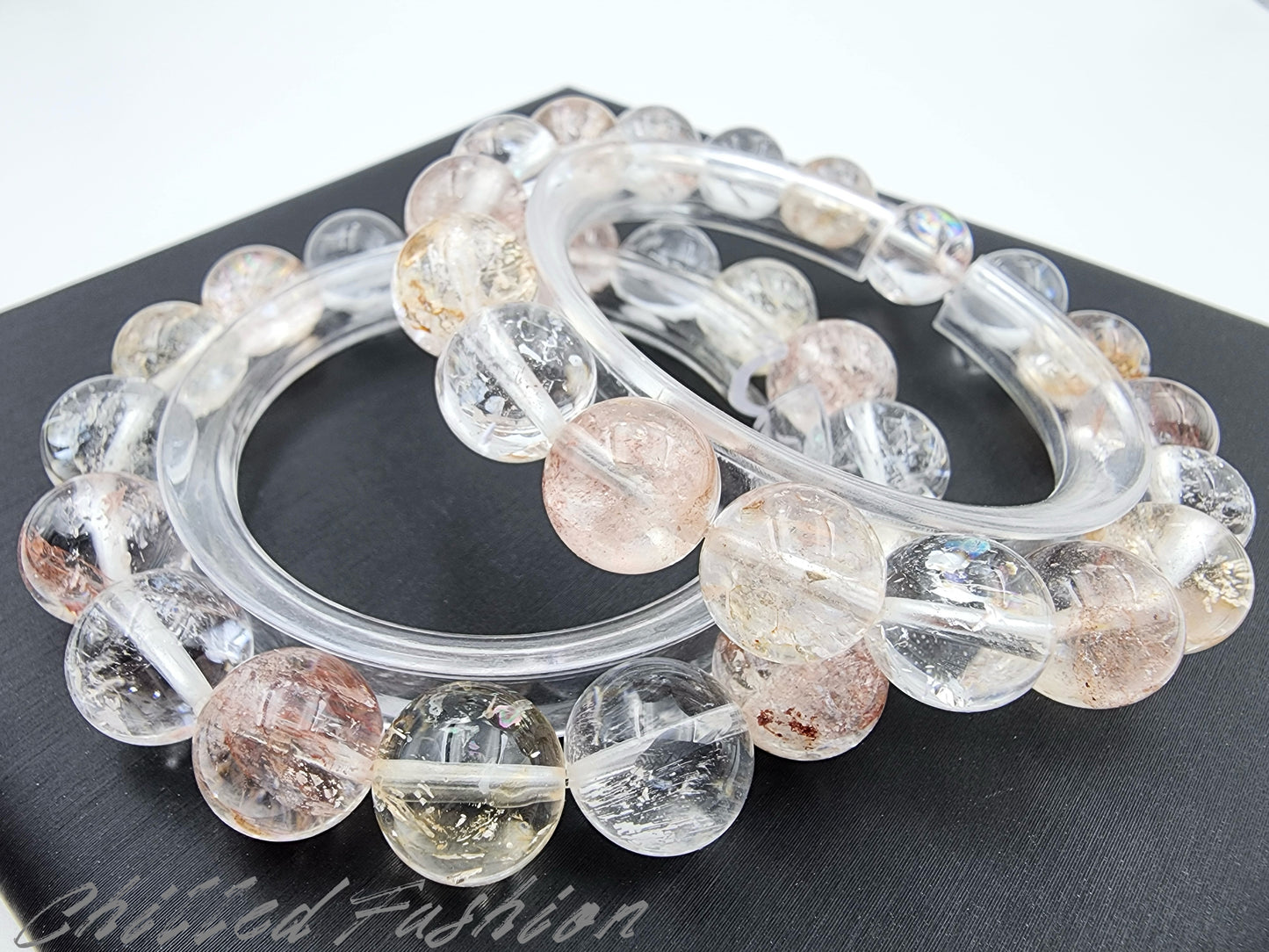 [Bracelet] Multi-Color Ice-Inclusion Quartz Bracelet