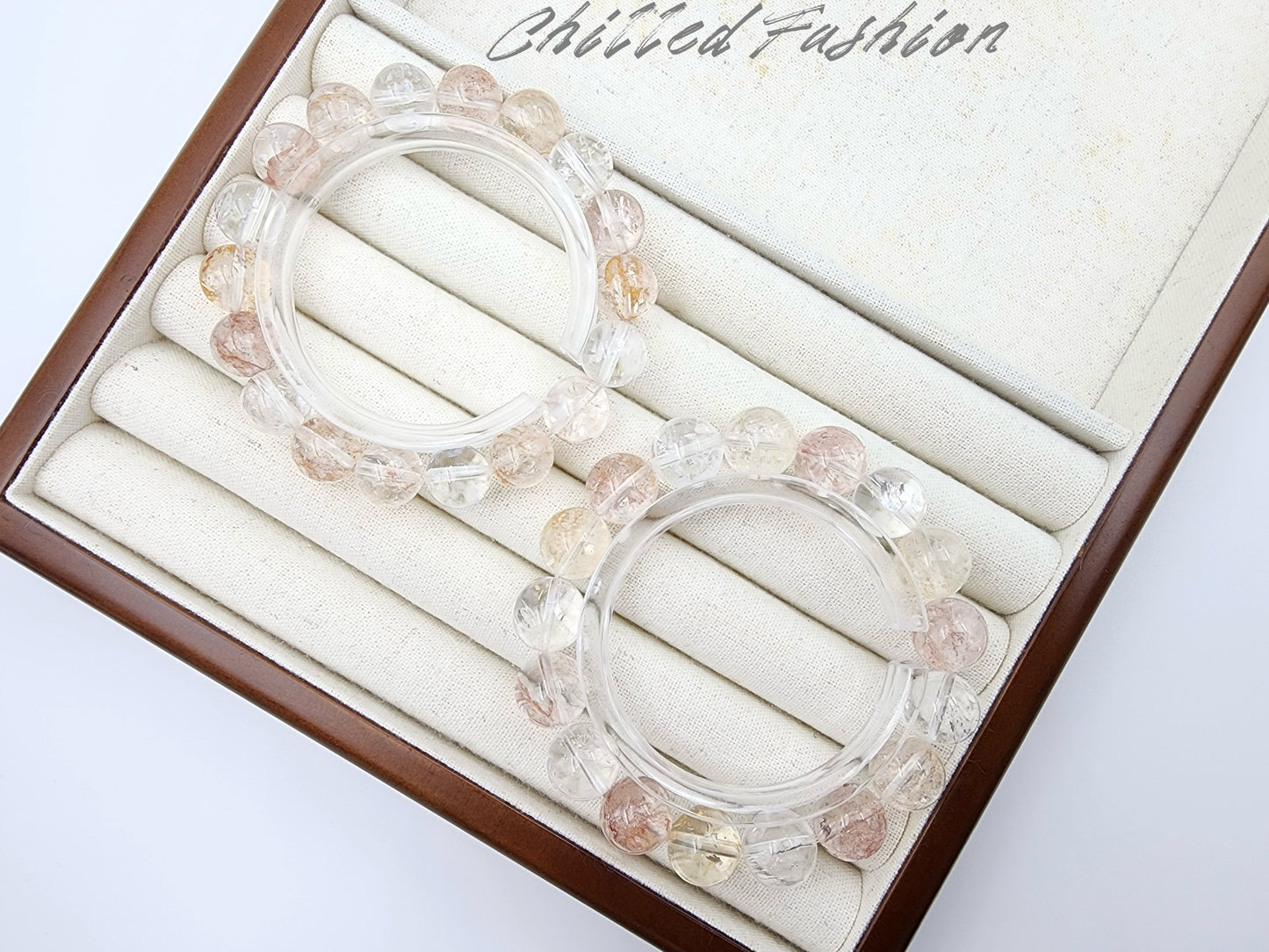 [Bracelet] Multi-Color Ice-Inclusion Quartz Bracelet