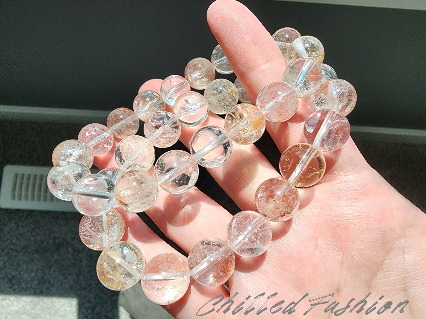 [Bracelet] Multi-Color Ice-Inclusion Quartz Bracelet