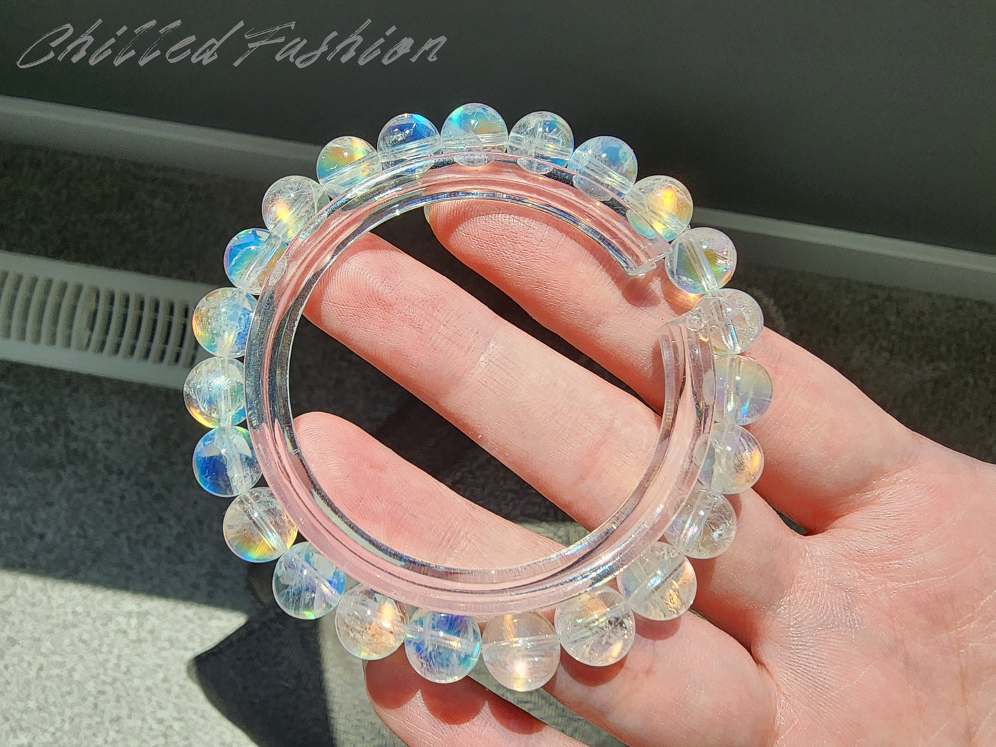 [Bracelet] 8mm Madagascar Rainbow Moonstone Crystal Bracelet