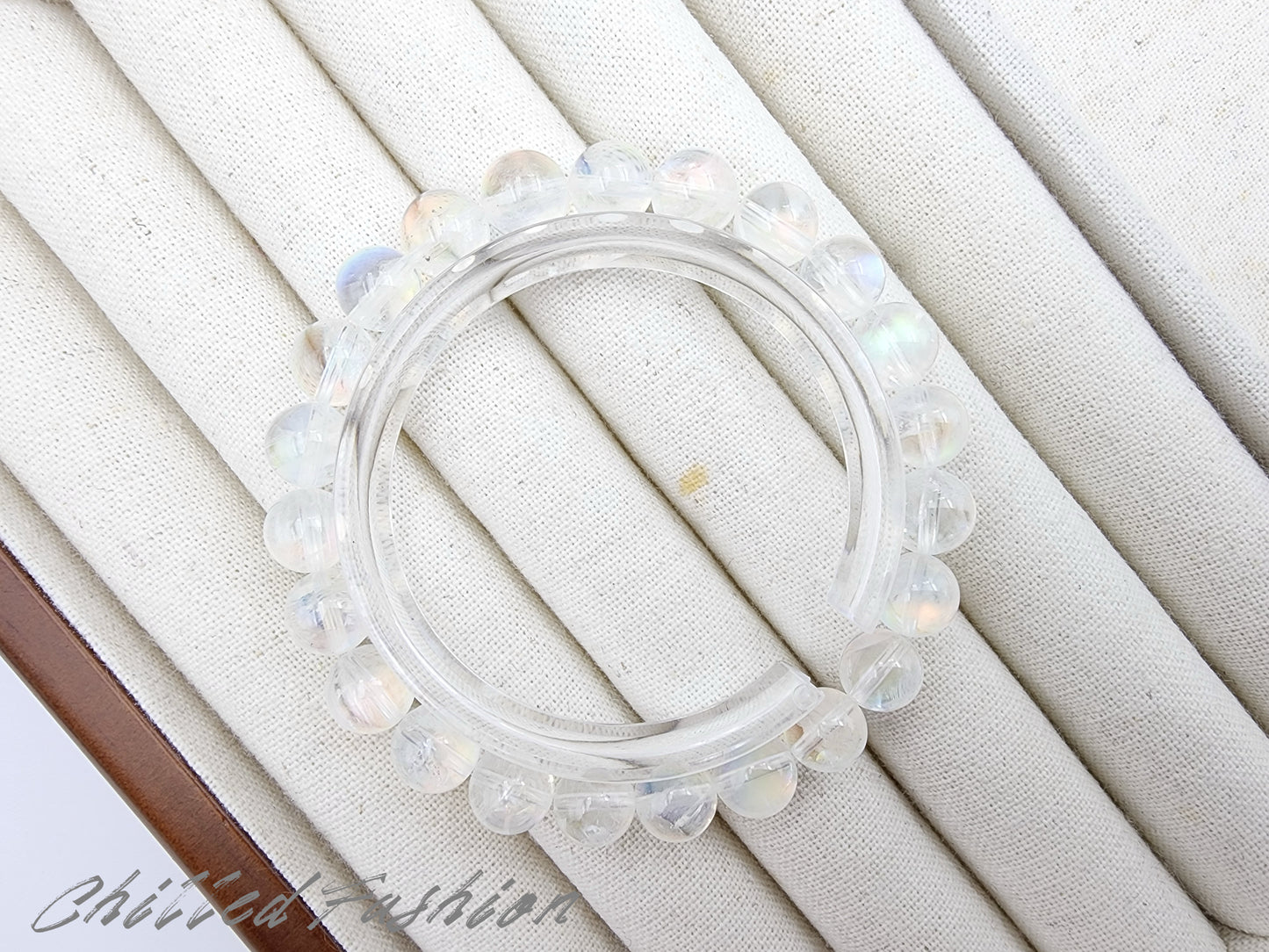 [Bracelet] 8mm Madagascar Rainbow Moonstone Crystal Bracelet