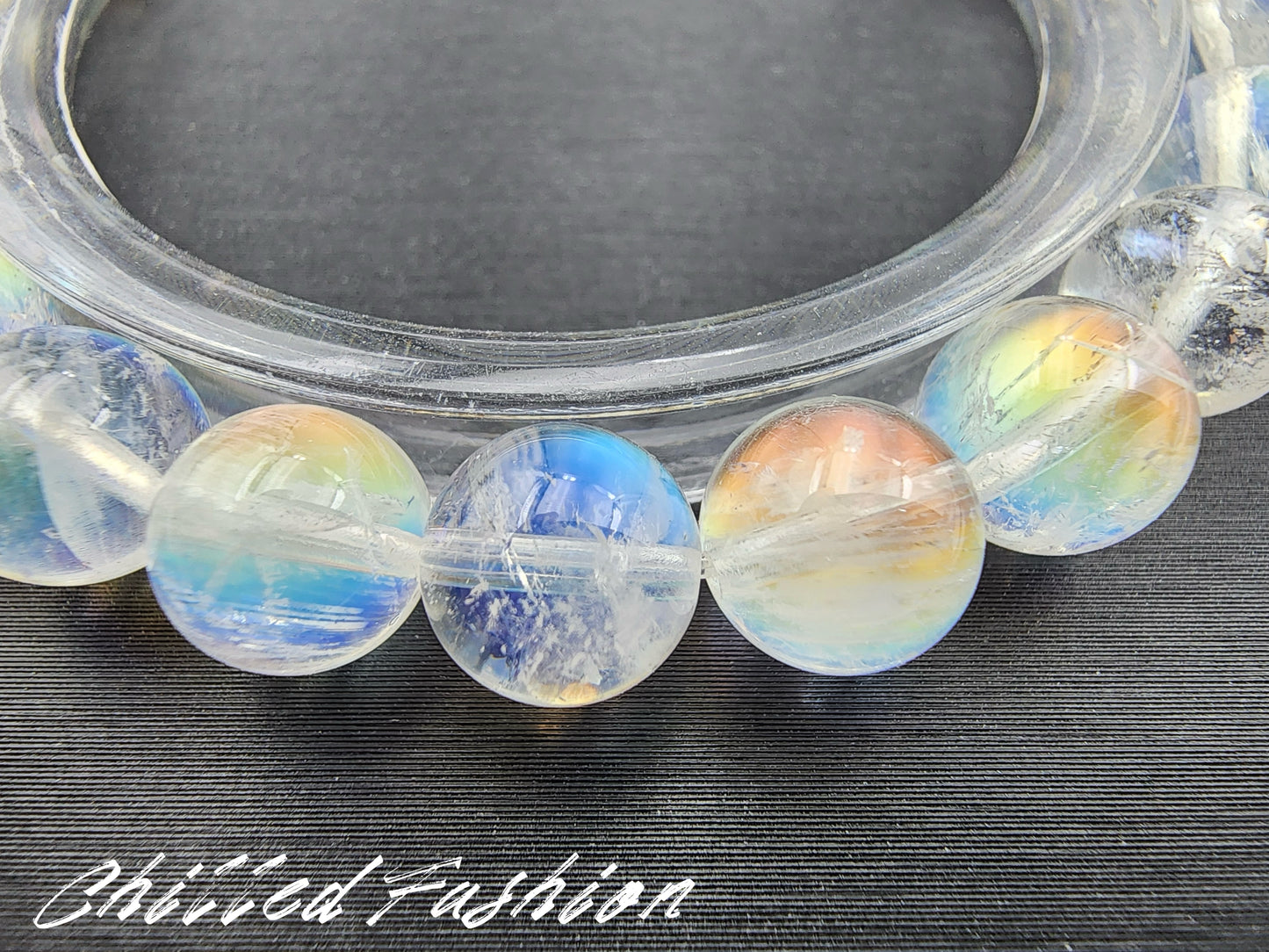 [Bracelet] 8mm Madagascar Rainbow Moonstone Crystal Bracelet