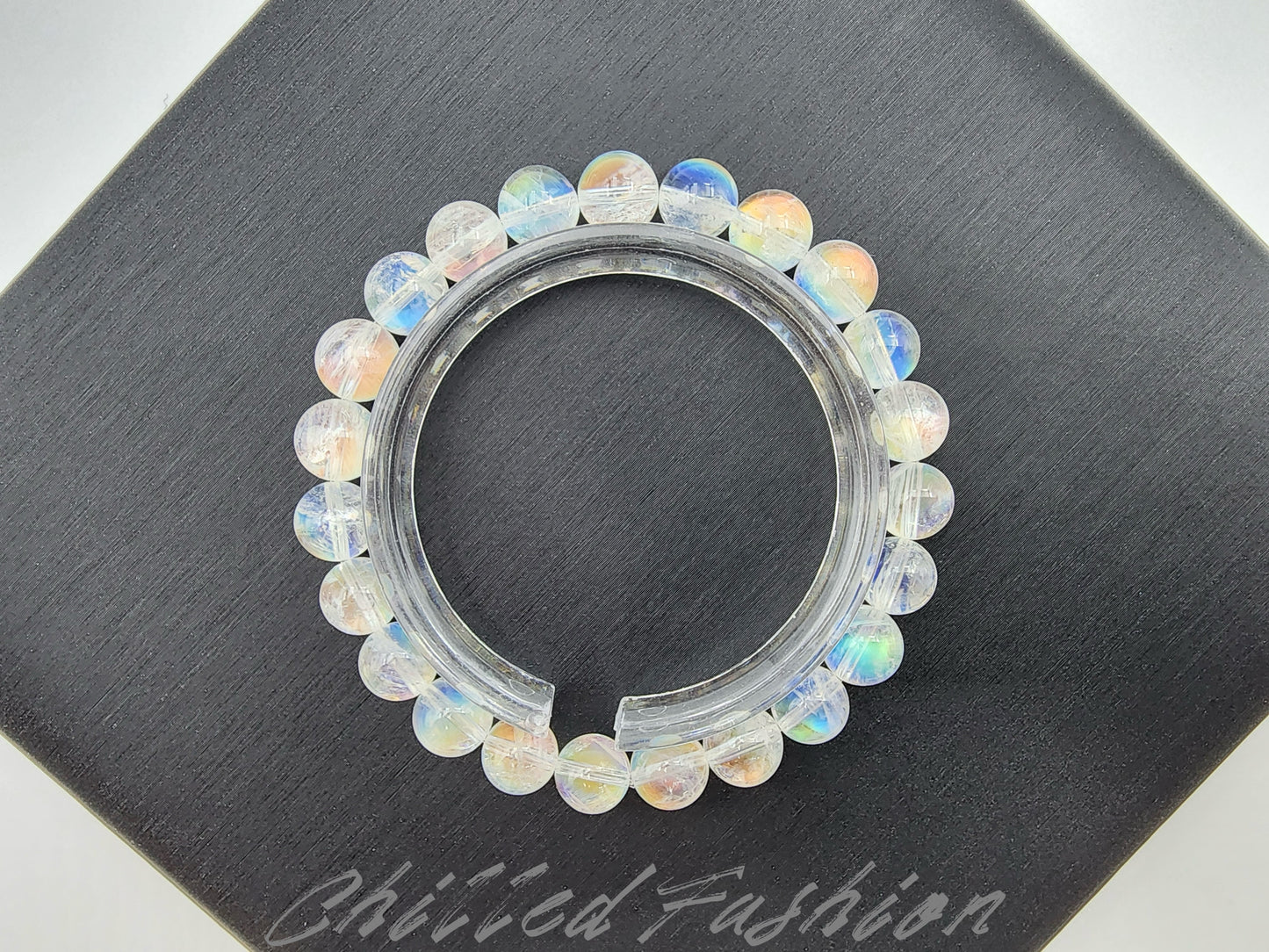[Bracelet] 8mm Madagascar Rainbow Moonstone Crystal Bracelet