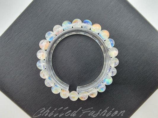 [Bracelet] 8mm Madagascar Rainbow Moonstone Crystal Bracelet