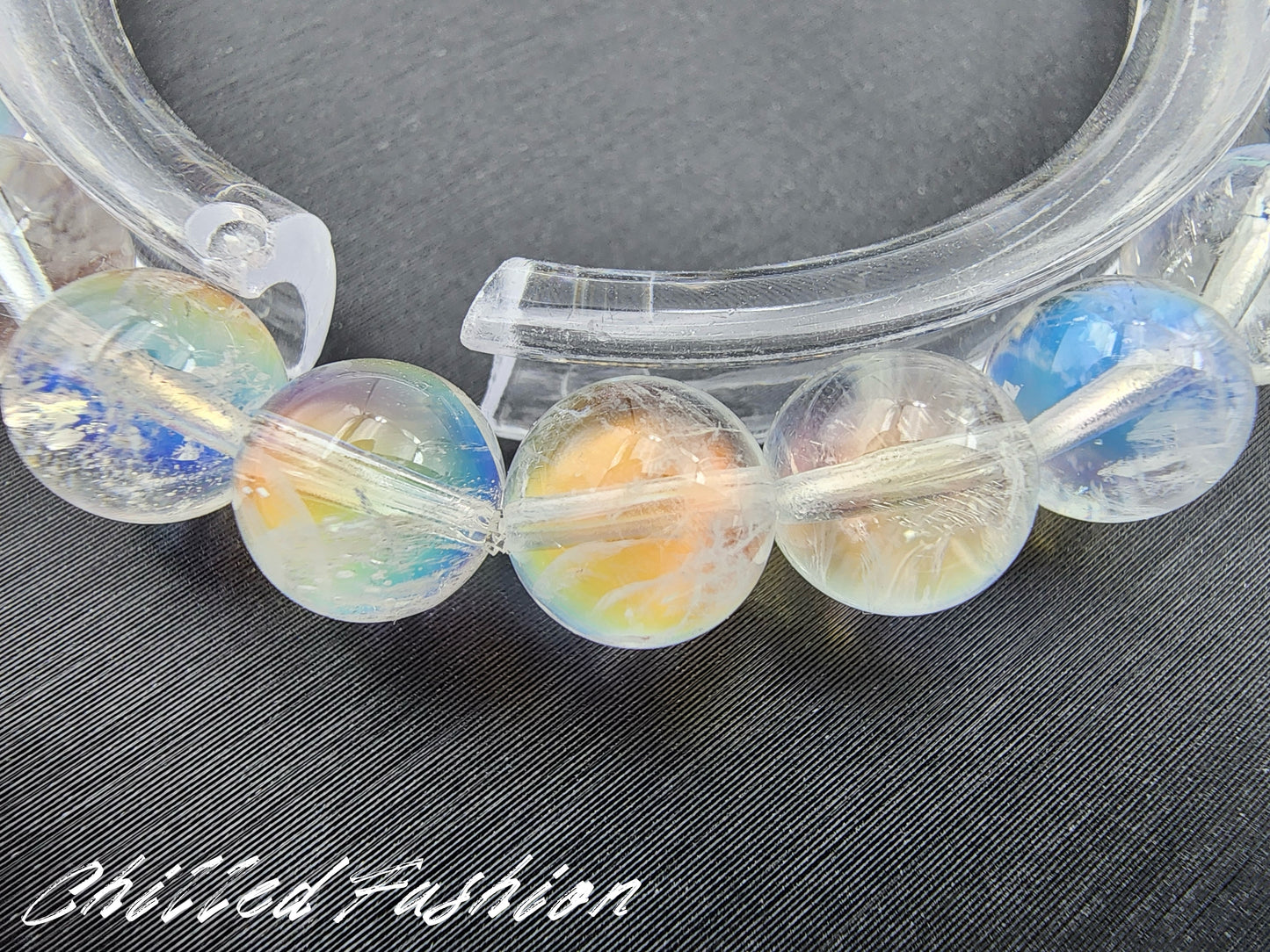 [Bracelet] 8mm Madagascar Rainbow Moonstone Crystal Bracelet