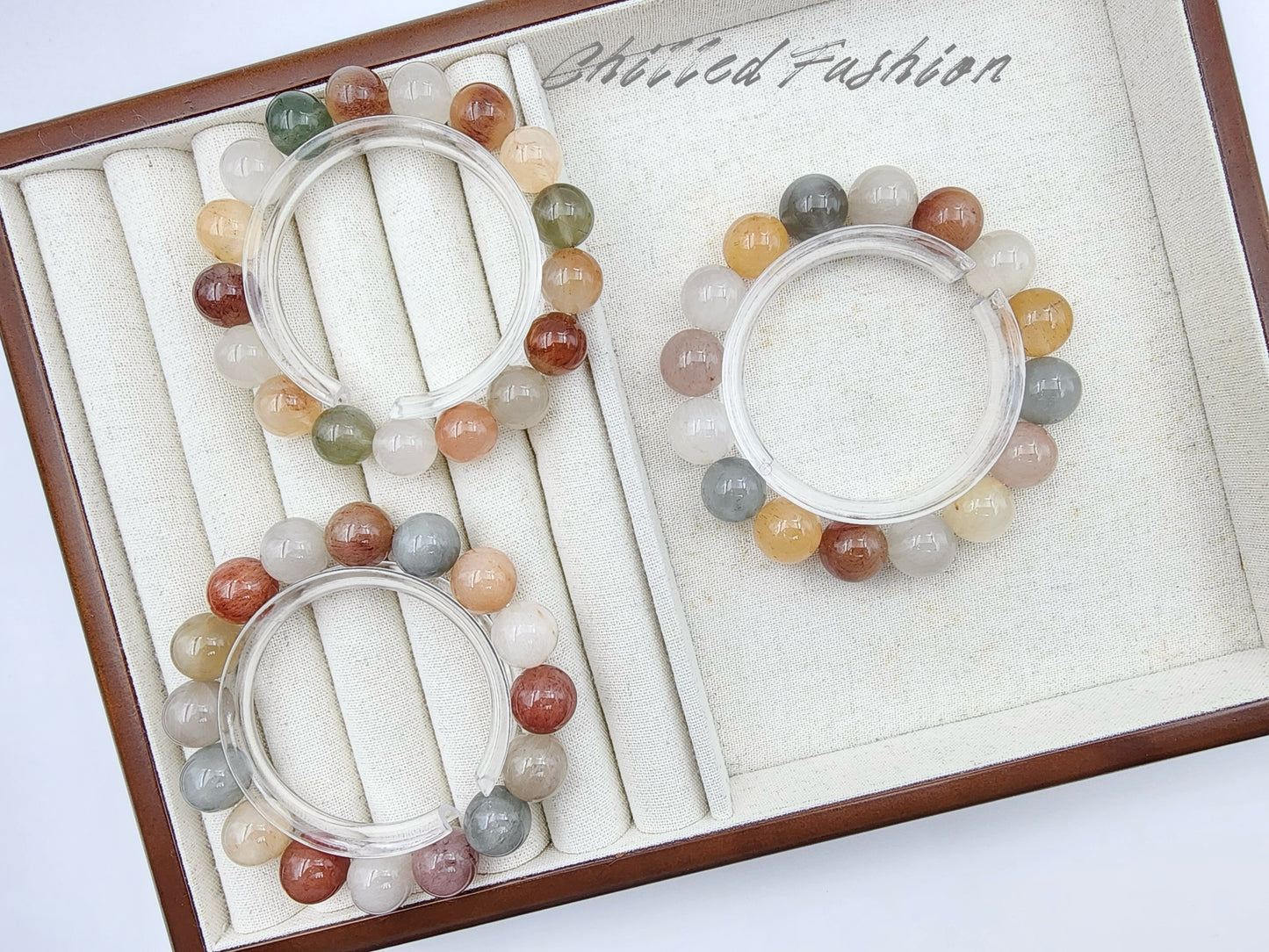 [Bracelet] Multicolor Rabbit Hair Quartz Beaded Bracelet