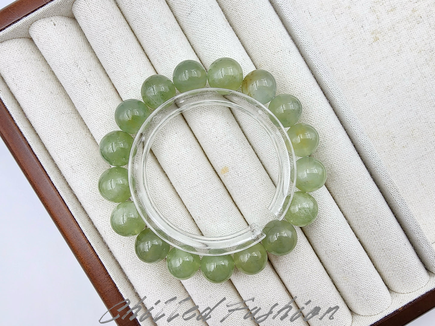 [Bracelet] 12mm Green Grape Color Aquamarine Bracelet