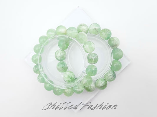 [Bracelet] Green Feather Fluorite Bracelet