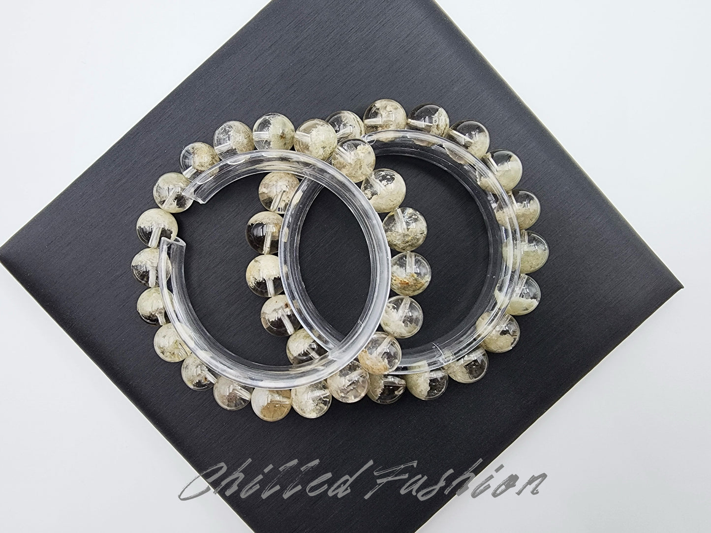 [Bracelet] Natural Matcha Green Phantom Quartz Beaded Bracelet