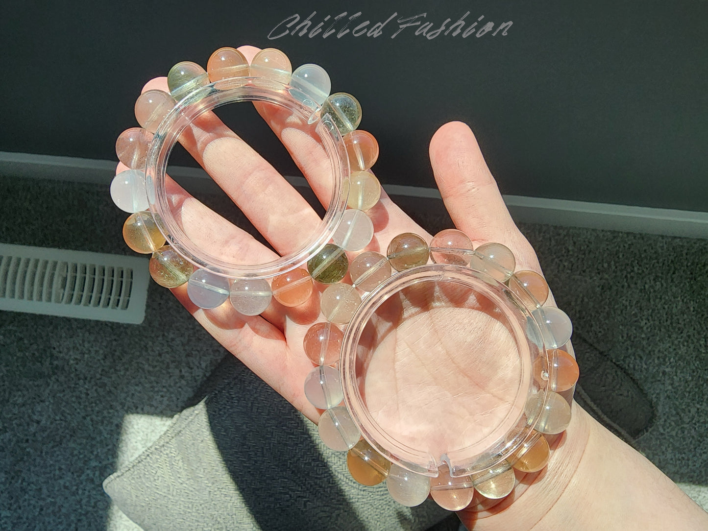 [Bracelet] 12mm Multicolor Rabbit Hair Quartz Bracelet