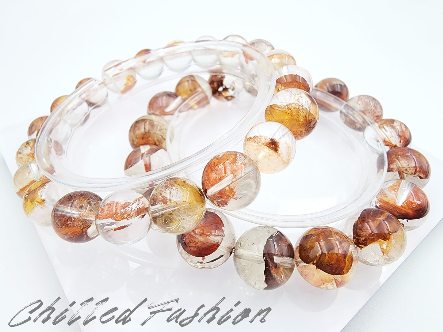 [Bracelet] Phantom Quartz Bracelet with Blooming Inclusions