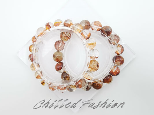 [Bracelet] Phantom Quartz Bracelet with Blooming Inclusions