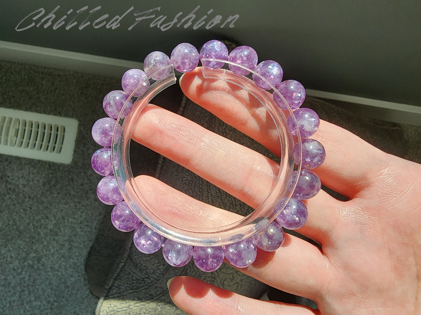 [Bracelet] Elegant Amethyst Radiance: 9mm Purple Lepidolite 紫祖母晶 Beaded Bracelet