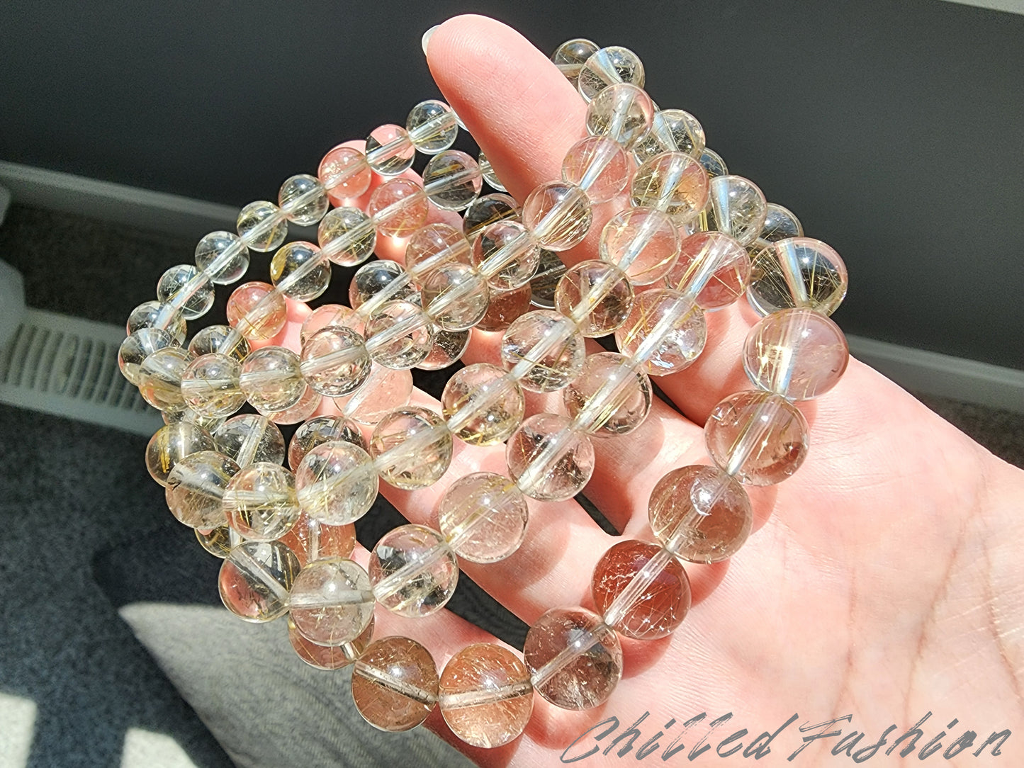 [Bracelet] Natural Golden Rutilated Quartz Bracelet