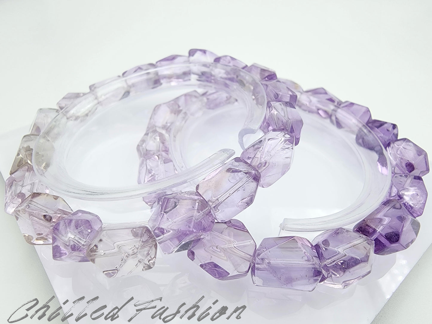 [Bracelet] Gradient Amethyst Nugget Bracelet