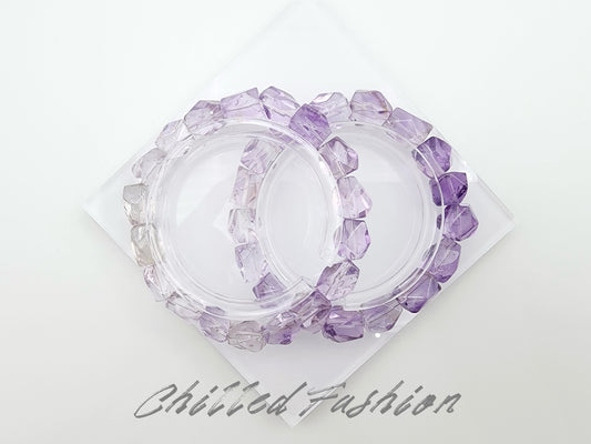 [Bracelet] Gradient Amethyst Nugget Bracelet