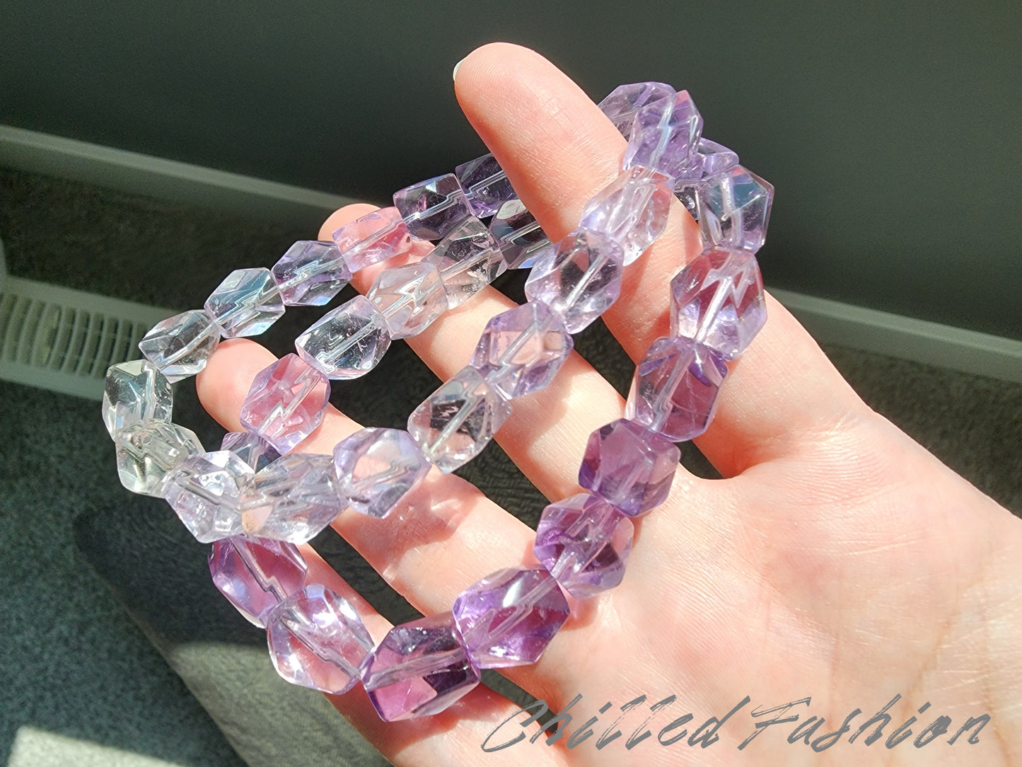 [Bracelet] Gradient Amethyst Nugget Bracelet
