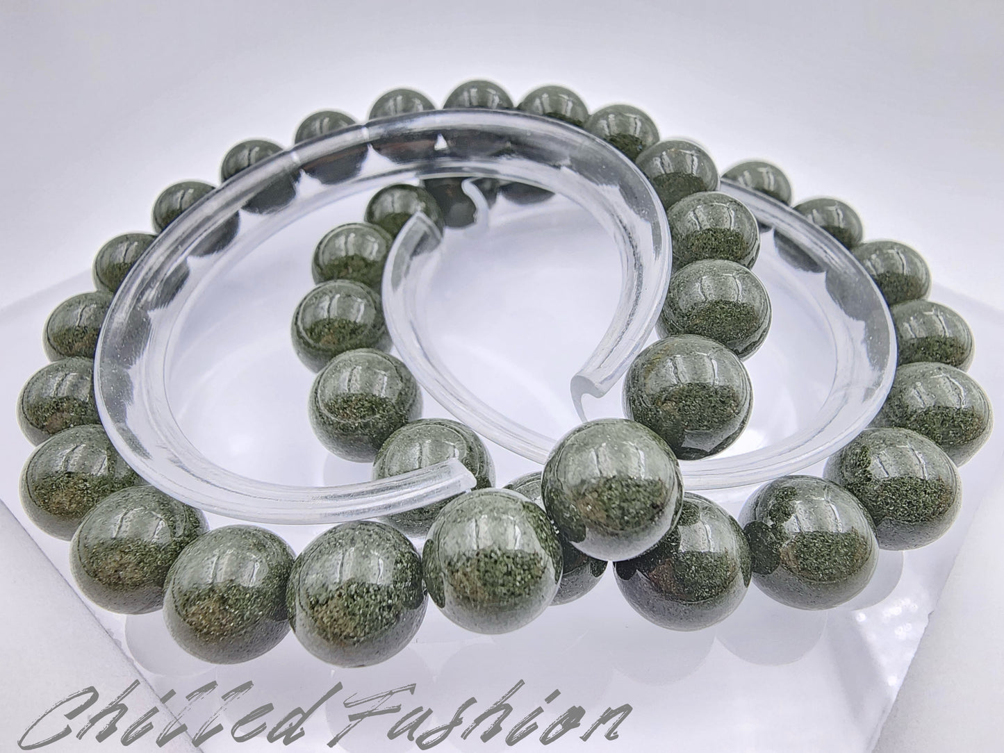 [Bracelet] Natural Full Green Phantom Quartz Bracelet