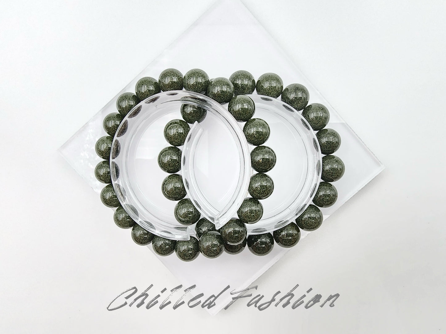 [Bracelet] Natural Full Green Phantom Quartz Bracelet