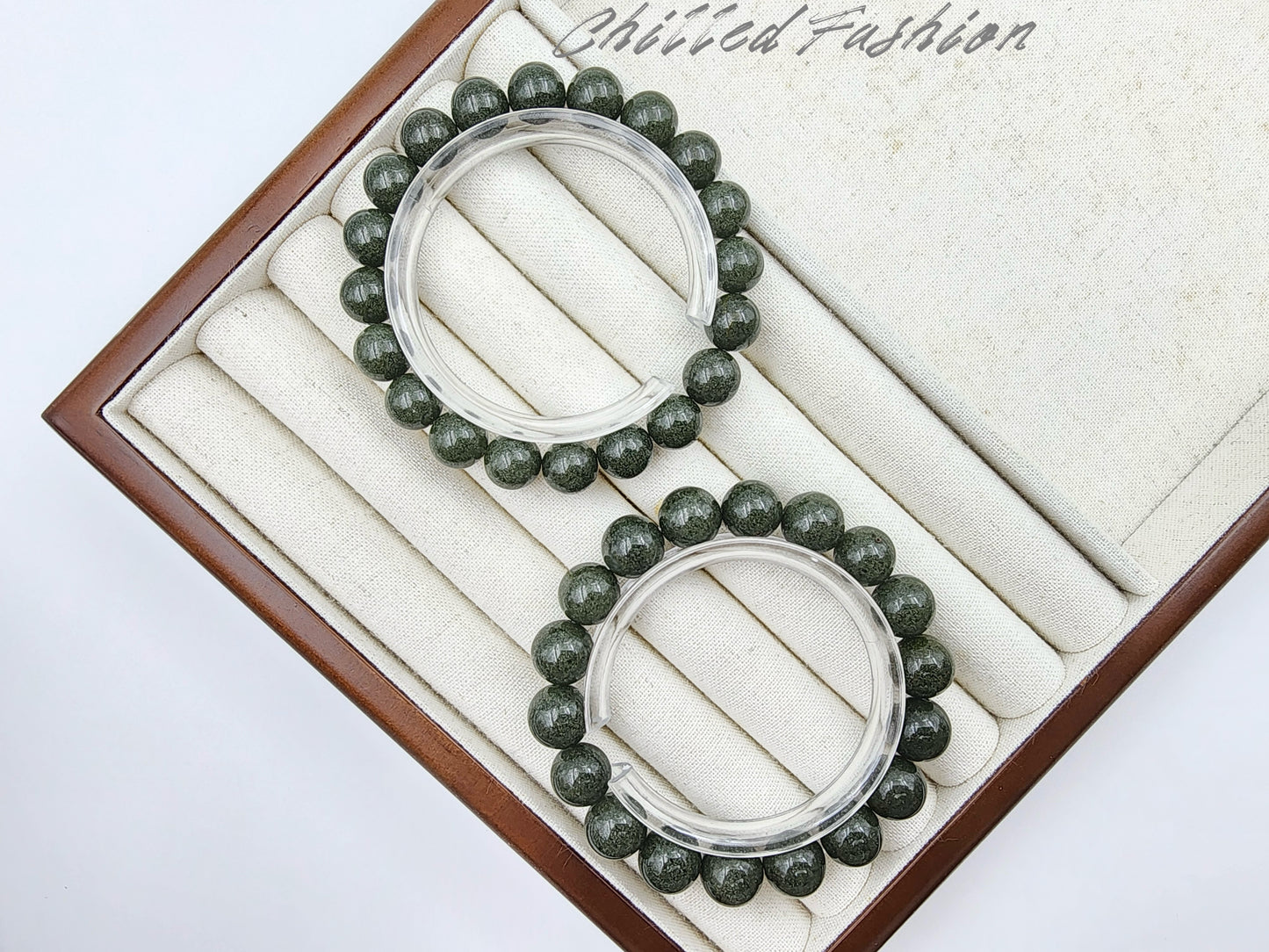[Bracelet] Natural Full Green Phantom Quartz Bracelet