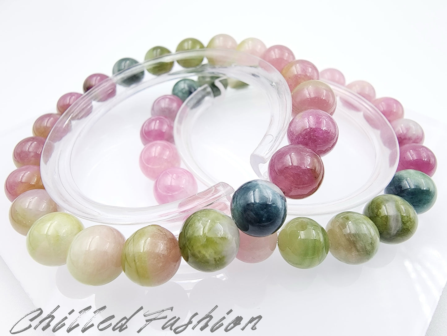 [Bracelet] Natural Watermelon Tourmaline Bracelet