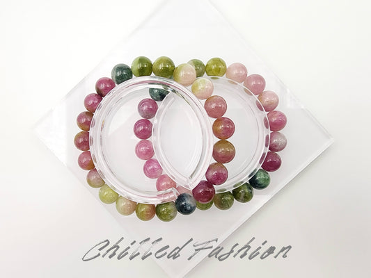 [Bracelet] Natural Watermelon Tourmaline Bracelet