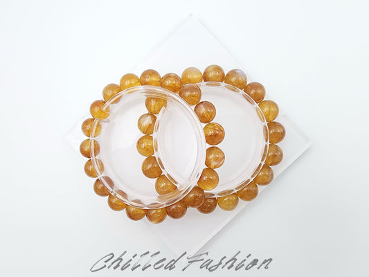 [Bracelet] Natural Orange Andesine Feldspar Bracelet