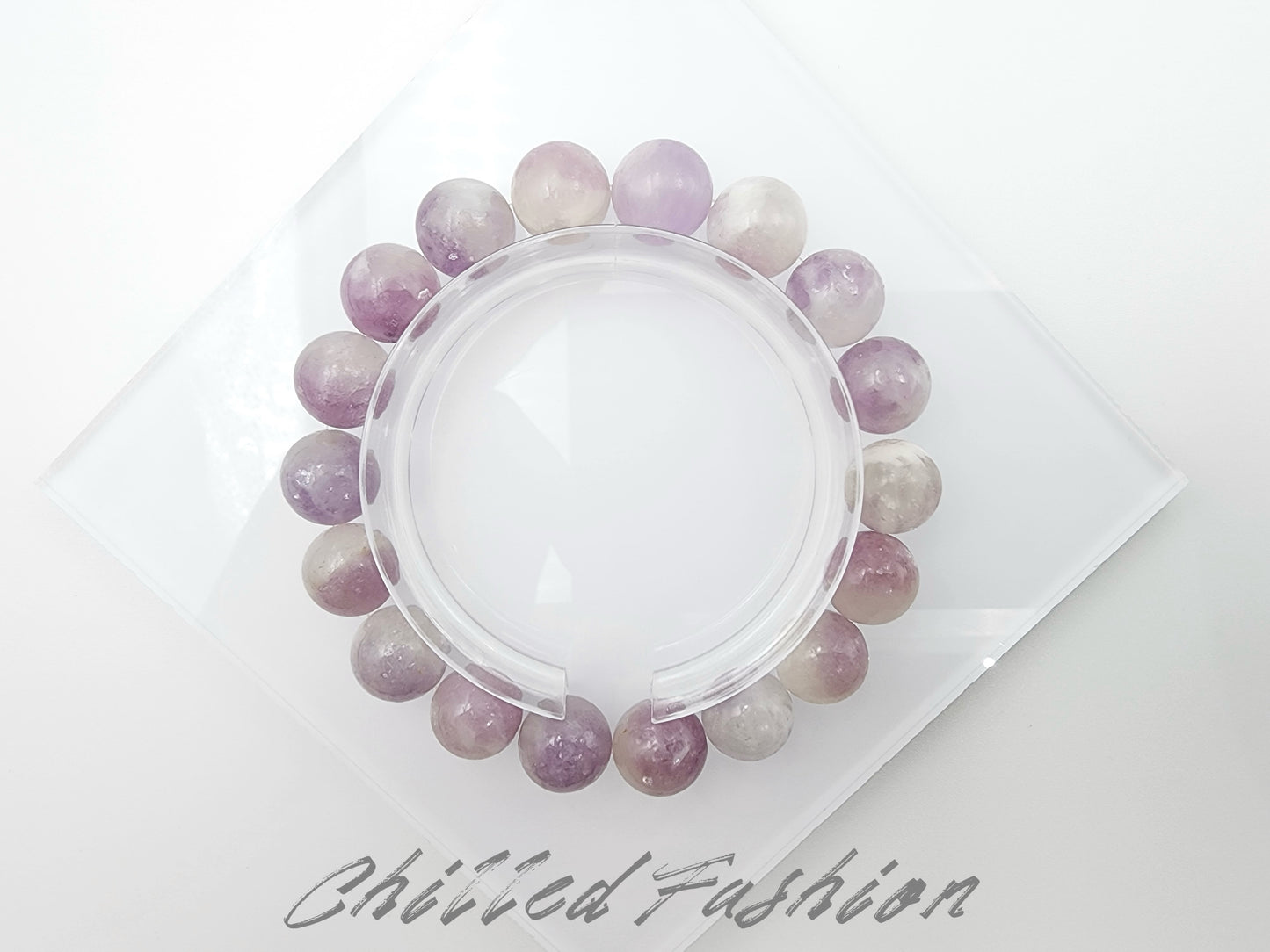 [Bracelet] Natural 11mm Lepidolite Bracelet in Soft Lavender Purple